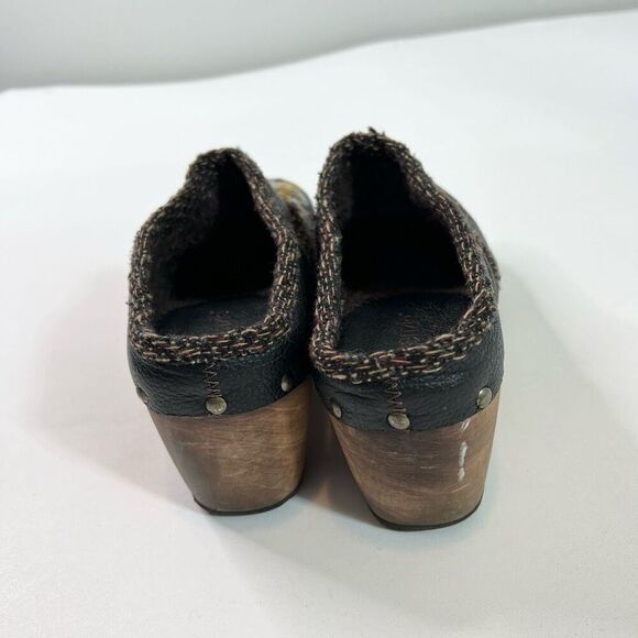 Kenzie Moby Clogs Womens 10 Black Multi Patchwork Studded Leather Upper 90s Y2k - Picture 2 of 10